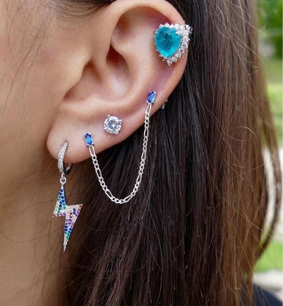 2020 summer new rainbow colorful cz bolt charm dangle earring trendy women jewelry, Silver
2020 summer new rainbow colorful cz bolt charm dangle earring trendy women jewelry, Silver