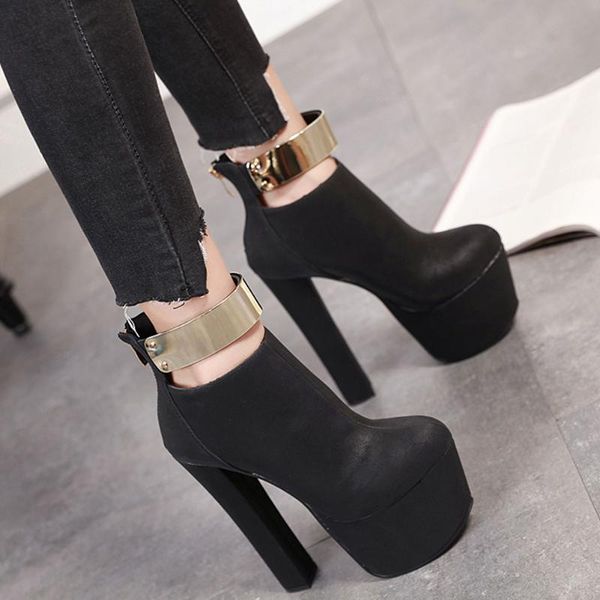 doratasia new wholesale women shoes matel decoration brand fashion platform super high heels party ankle boots, Black
doratasia new wholesale women shoes matel decoration brand fashion platform super high heels party ankle boots, Black