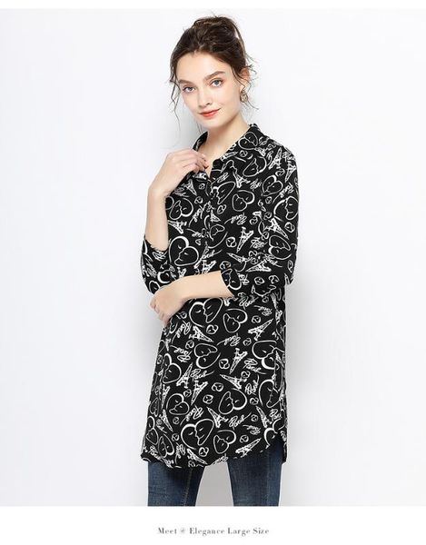 women plus size blouse print turn-down collar elegant casual blouse xxxxxl big size buttons loose blusas mujer, White
women plus size blouse print turn-down collar elegant casual blouse xxxxxl big size buttons loose blusas mujer, White