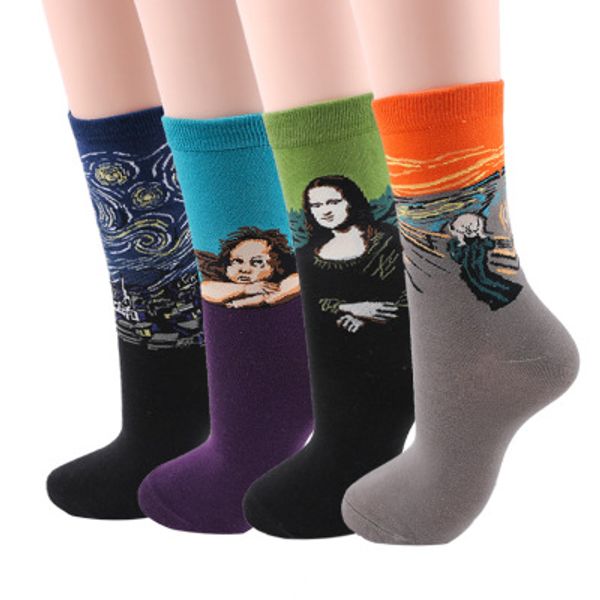 men's designer socks starry sky stockings famous painting tideway long hose oil painting stockings luxury long socks wholesale, Black
men's designer socks starry sky stockings famous painting tideway long hose oil painting stockings luxury long socks wholesale, Black
