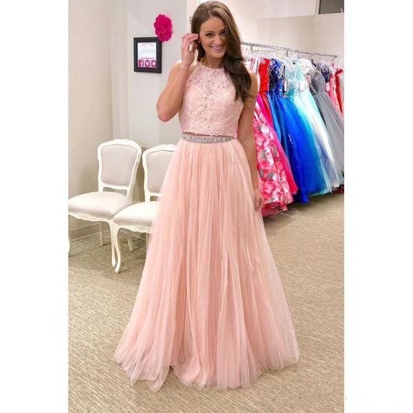 custom made 2019 new pink jewel neck a line prom dresses two pieces sleeveless beaded zipper floor length lace dresses evening dresses, Black
custom made 2019 new pink jewel neck a line prom dresses two pieces sleeveless beaded zipper floor length lace dresses evening dresses, Black