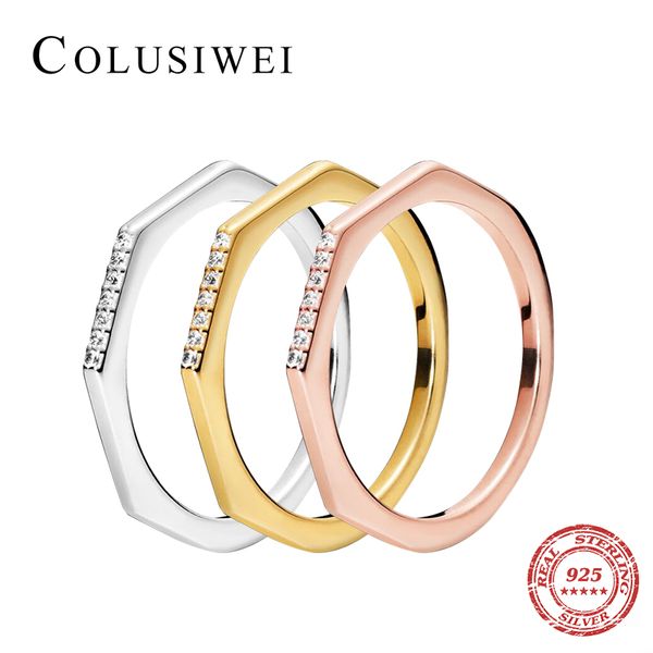colusiwei 3 color 100% real 925 sterling silver stylish geometric hexagon anel female rings for women wedding engagement jewelry, Golden;silver
colusiwei 3 color 100% real 925 sterling silver stylish geometric hexagon anel female rings for women wedding engagement jewelry, Golden;silver