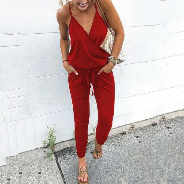 women ladies playsuit party jumpsuit romper long trousers female lace up v neck strap jumpsuits clubwear summer, Black;white
women ladies playsuit party jumpsuit romper long trousers female lace up v neck strap jumpsuits clubwear summer, Black;white