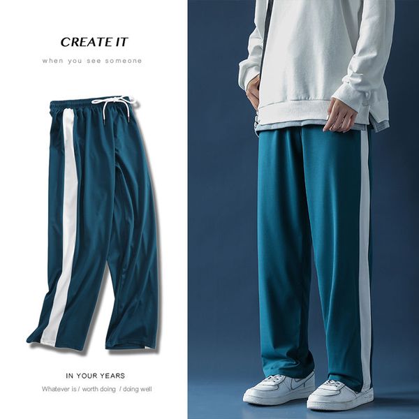 men's pants summer sweatpants fashion contrast color casual joggers men streetwear wild loose straight mens track, Black
men's pants summer sweatpants fashion contrast color casual joggers men streetwear wild loose straight mens track, Black