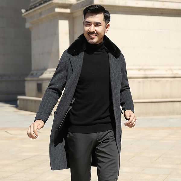 100% wool two-sided wool overcoat man fashion long fund stripe joker autumn and winter men's wear two-sided cashmere loose coat, Black
100% wool two-sided wool overcoat man fashion long fund stripe joker autumn and winter men's wear two-sided cashmere loose coat, Black