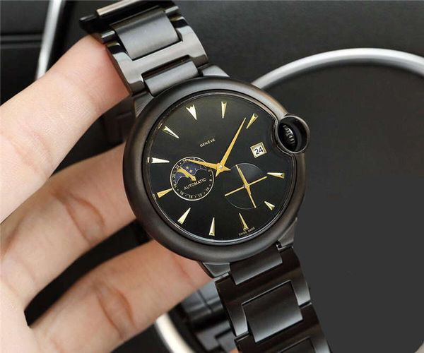 4-pin luxury watch automatic machanical movement mens watches fashion designer wristwatches black steel case montre de luxe, Slivery;brown
4-pin luxury watch automatic machanical movement mens watches fashion designer wristwatches black steel case montre de luxe, Slivery;brown