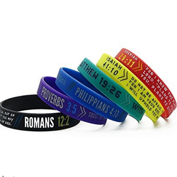 1pcs christian bible jeremiah isaiah matthew philippians proverbs romans sport silicone bracelet wristband, Golden;silver
1pcs christian bible jeremiah isaiah matthew philippians proverbs romans sport silicone bracelet wristband, Golden;silver