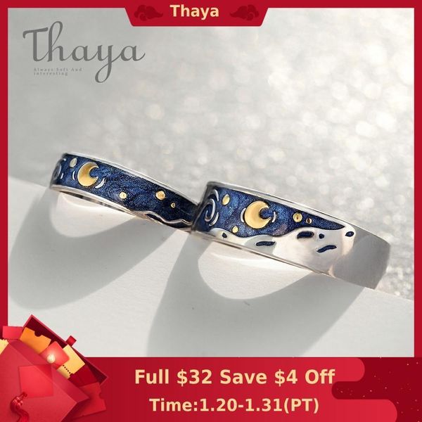 thaya van gogh's enamel couple rings sky star moon s925 silver glitter rings engagement ring wedding jewelry for women, Slivery;golden
thaya van gogh's enamel couple rings sky star moon s925 silver glitter rings engagement ring wedding jewelry for women, Slivery;golden