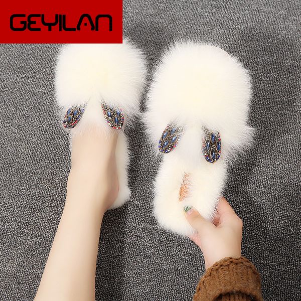 autumn new design double heart rhinestone ear natural fur headgear slippers flat shoes half drag women's shoes, Black
autumn new design double heart rhinestone ear natural fur headgear slippers flat shoes half drag women's shoes, Black