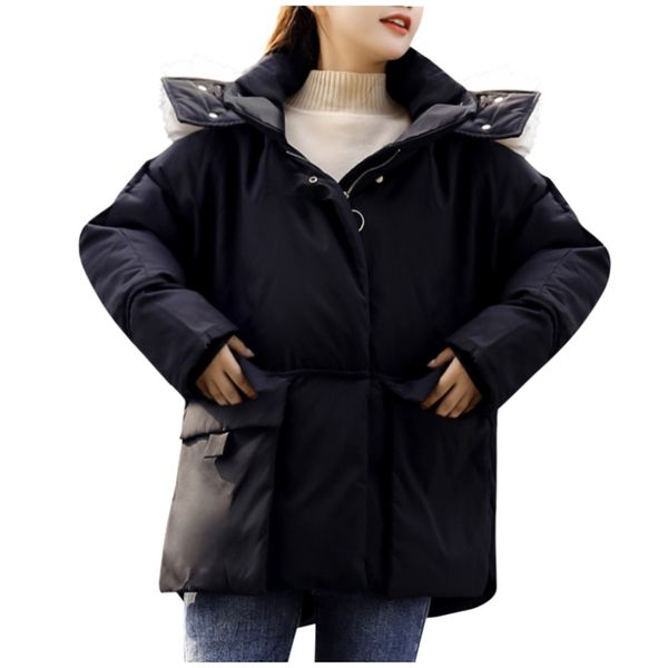 women winter hooded warm coat plus size solid cotton padded outwear 2019 fashion female parka womens wadded jaqueta feminina, Black
women winter hooded warm coat plus size solid cotton padded outwear 2019 fashion female parka womens wadded jaqueta feminina, Black