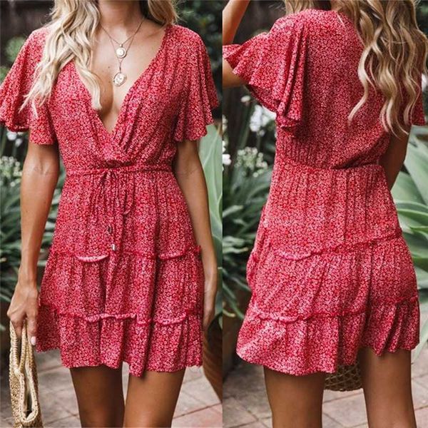 women boho floral mini dress summer short sleeve sundress ruffle v neck holiday cover up dress
women boho floral mini dress summer short sleeve sundress ruffle v neck holiday cover up dress