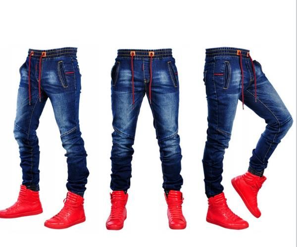 designer elastic waist jeans male clothing spring jogger pants stretch fashion washed denim blue pants
designer elastic waist jeans male clothing spring jogger pants stretch fashion washed denim blue pants