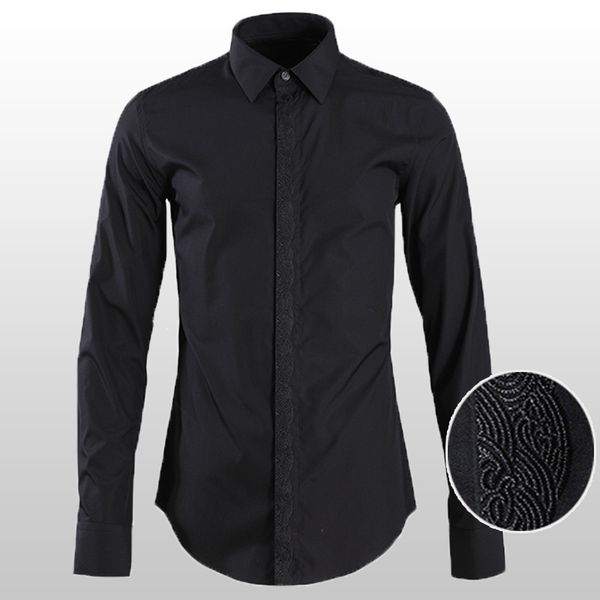 minglu хлопок мужские рубашки люкс placket вышивки с длинным рукавом мужские рубашки платья плюс размер 4xl solid color slim fit man, White;black
minglu хлопок мужские рубашки люкс placket вышивки с длинным рукавом мужские рубашки платья плюс размер 4xl solid color slim fit man, White;black