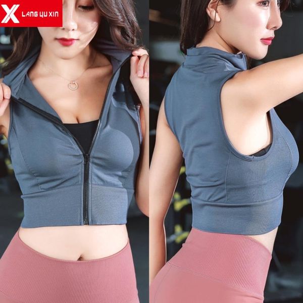 women's workout yoga crop sleeveless full zipper tank shirts fitness running wear sport racerback clothing sweat vest, White;red
women's workout yoga crop sleeveless full zipper tank shirts fitness running wear sport racerback clothing sweat vest, White;red