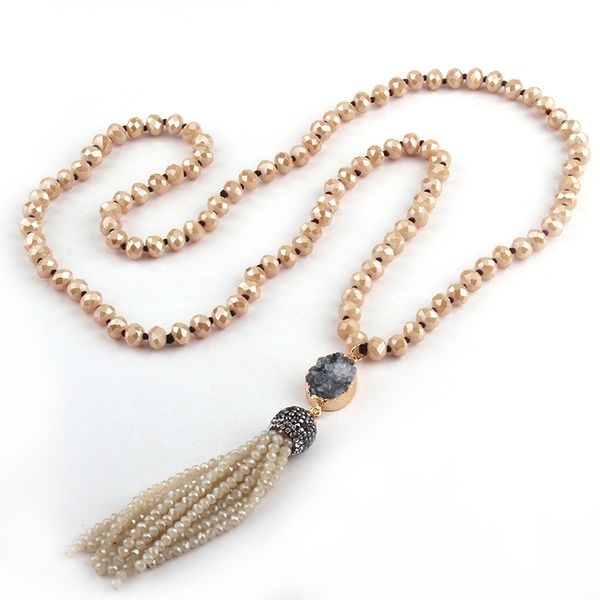 fashion bohemian tribal jewelry multi glass knotted druzy link crystal tassel necklaces women ethnic necklace 24 color choose, Silver
fashion bohemian tribal jewelry multi glass knotted druzy link crystal tassel necklaces women ethnic necklace 24 color choose, Silver
