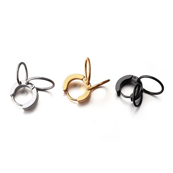 hoop earrings r gold black color double rounds cool earrings for men women fashion body piercing jewelry 1pair, Golden;silver
hoop earrings r gold black color double rounds cool earrings for men women fashion body piercing jewelry 1pair, Golden;silver