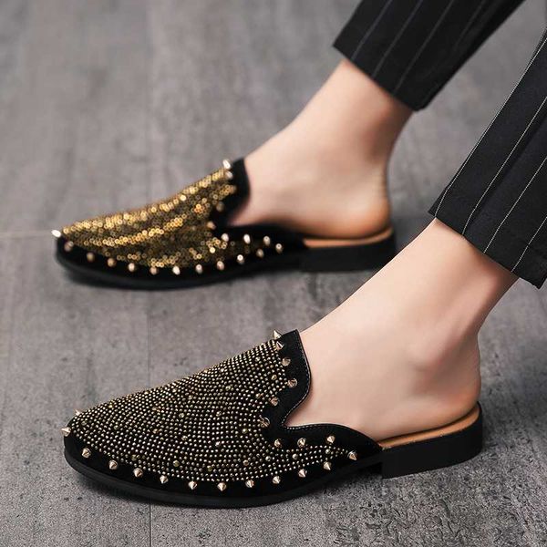 mens fashion leather loafers shoes trend classic rivets colorful daily flat shoes british gentleman personality size 38-47, Black
mens fashion leather loafers shoes trend classic rivets colorful daily flat shoes british gentleman personality size 38-47, Black