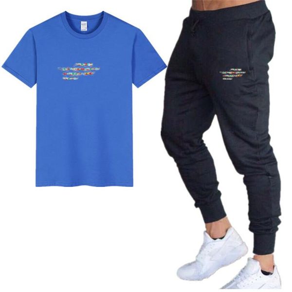 mens sport designer 2pcs tracksuits solid color crew neck short sleeve homme clothing long pants loose casual apparel, Gray
mens sport designer 2pcs tracksuits solid color crew neck short sleeve homme clothing long pants loose casual apparel, Gray