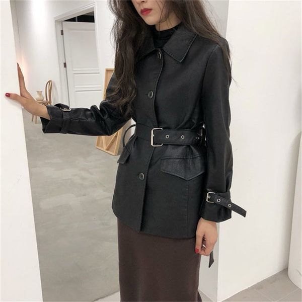 2019 new pu leather jackets women's autumn winter coats korean loose black pu jacket was thin motorcycle clothing jacket xa174
2019 new pu leather jackets women's autumn winter coats korean loose black pu jacket was thin motorcycle clothing jacket xa174