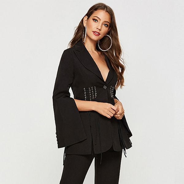 paris girl spring casual women blazer lapel long sleeve button bandage split slim black female coat fashion clothes, White;black
paris girl spring casual women blazer lapel long sleeve button bandage split slim black female coat fashion clothes, White;black