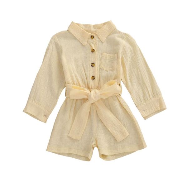 jumpsuits 2021 baby kid girls long sleeve romper one piece lapel neck buttons tie waist jumpsuit shorts solid outfit, Blue
jumpsuits 2021 baby kid girls long sleeve romper one piece lapel neck buttons tie waist jumpsuit shorts solid outfit, Blue
