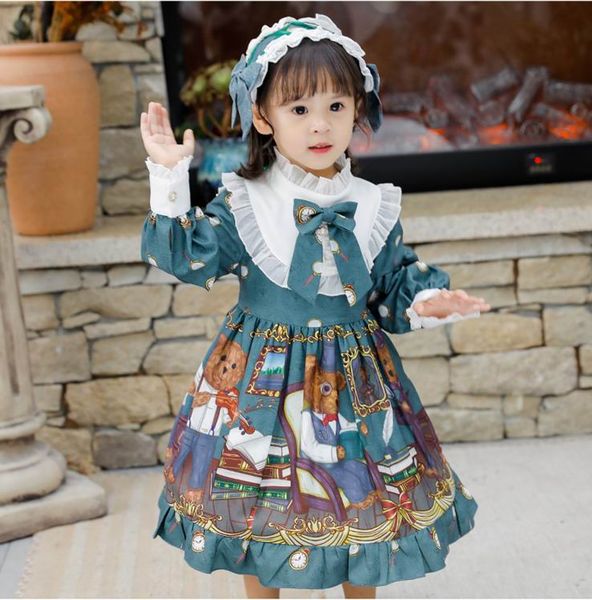 lolita girl dress 2020 new style lovely bear long sleeve princess dress with headband kid clothes e20264, Red;yellow
lolita girl dress 2020 new style lovely bear long sleeve princess dress with headband kid clothes e20264, Red;yellow