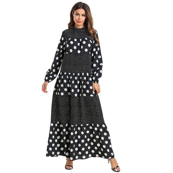 2019 women muslim abaya o neck long sleevepatchwork polka dot dress ramadan clothing robe islamique caftan marocain, Red
2019 women muslim abaya o neck long sleevepatchwork polka dot dress ramadan clothing robe islamique caftan marocain, Red