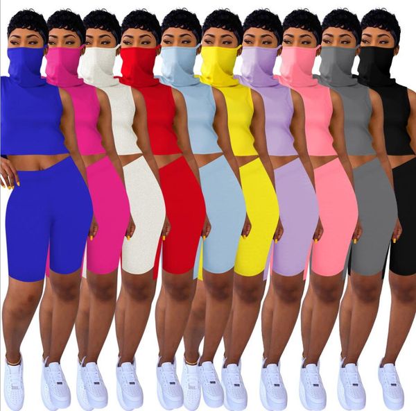 women summer two piece outfits shorts tracksuits sleeveless vest tank shirt with face mask bodycon biker casual sport jogging suit wf619, Gray
women summer two piece outfits shorts tracksuits sleeveless vest tank shirt with face mask bodycon biker casual sport jogging suit wf619, Gray