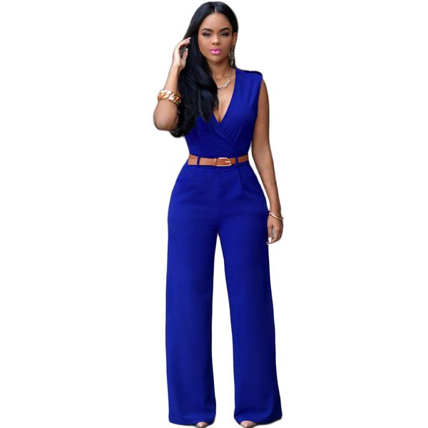jumpsuits women 2020 spring summer v neck belt slim wide leg pants royal blue plus size sleeveless long jumpsuit feminina cx1113, Black;white
jumpsuits women 2020 spring summer v neck belt slim wide leg pants royal blue plus size sleeveless long jumpsuit feminina cx1113, Black;white