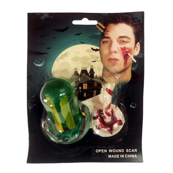 

scar sticker makeup costume scary mask horror halloween masks demon parasite vampire terror realista realistic party mask diy