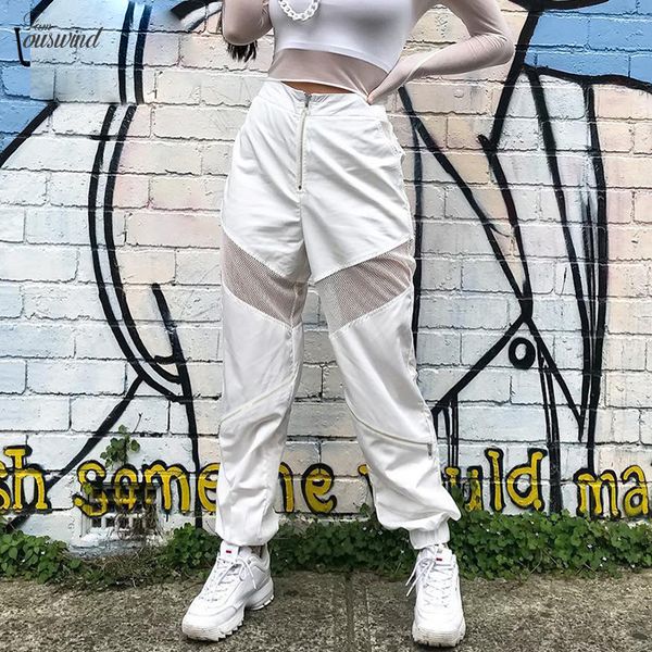 high solid waisted casual women white loose harem pants hollow out patchwork mesh zipper sweatpants women trousers joggers, Black;white
high solid waisted casual women white loose harem pants hollow out patchwork mesh zipper sweatpants women trousers joggers, Black;white