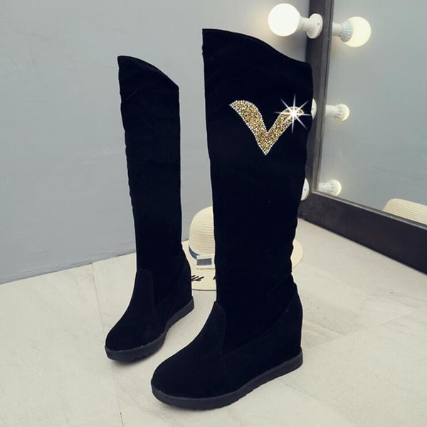 women shoes woman knee high 2019 winter new rhinestone decoration wild plus velvet thick snow boots x85 mx200324, Black
women shoes woman knee high 2019 winter new rhinestone decoration wild plus velvet thick snow boots x85 mx200324, Black