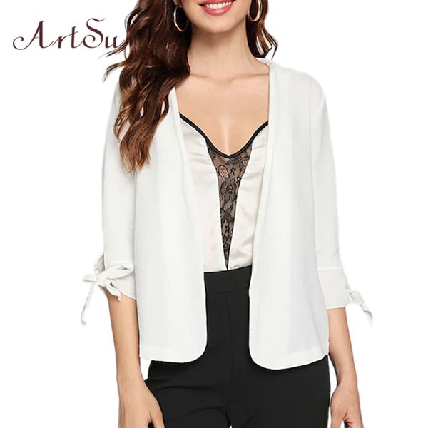 women's jackets summer half sleeve chiffon office suit work coat ladies business women tie bow femme casual white asco60071, Black;brown
women's jackets summer half sleeve chiffon office suit work coat ladies business women tie bow femme casual white asco60071, Black;brown
