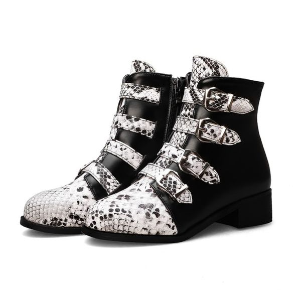 snake leather short boot boots round toe ankle boots lady stylish autumn winter high heel femal buckle shoes women, Black
snake leather short boot boots round toe ankle boots lady stylish autumn winter high heel femal buckle shoes women, Black