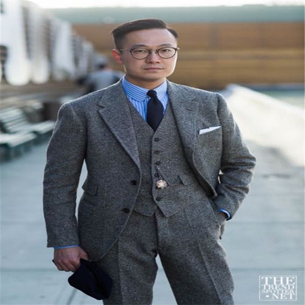 men's suits & blazers 2021 latest coat pant designs grey tweed men suit jacket slim fit skinny 3 piece tuxedo custom style groom blazer, White;black
men's suits & blazers 2021 latest coat pant designs grey tweed men suit jacket slim fit skinny 3 piece tuxedo custom style groom blazer, White;black