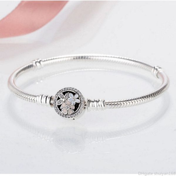 925 sterling silver plated chain charm bracelet bloom flower enamel clasp for pandora bangle bracelet women wedding jewelry accessories, Golden;silver
925 sterling silver plated chain charm bracelet bloom flower enamel clasp for pandora bangle bracelet women wedding jewelry accessories, Golden;silver