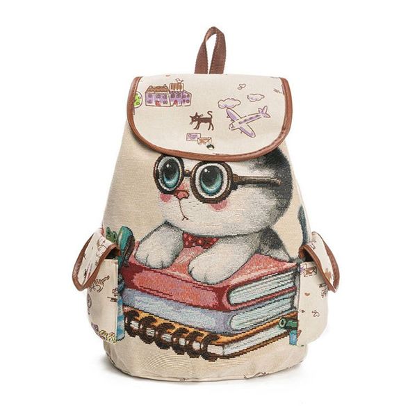 women canvas backpack cartoon cat pattern school bag pockets casual vintage bag travel drawstring backpack 3#
women canvas backpack cartoon cat pattern school bag pockets casual vintage bag travel drawstring backpack 3#