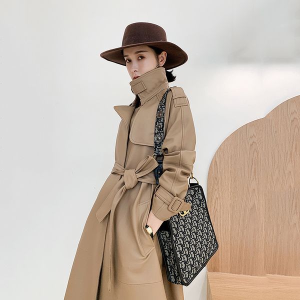genuine leather leather coat women long trench coat 2019 new autumn solid color slim sheep skin female an234, Black
genuine leather leather coat women long trench coat 2019 new autumn solid color slim sheep skin female an234, Black
