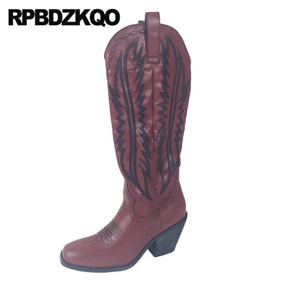 trend high heel women embroidery slip on embroidered cowgirl square toe quality short red shoes chunky western boots cowboy knee, Black
trend high heel women embroidery slip on embroidered cowgirl square toe quality short red shoes chunky western boots cowboy knee, Black