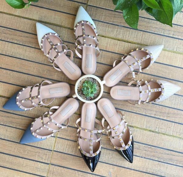women flat shoes luxury sandals loafer summer genuine leather shoes flat rivets shoes brands slippers 2020 designer, Black
women flat shoes luxury sandals loafer summer genuine leather shoes flat rivets shoes brands slippers 2020 designer, Black