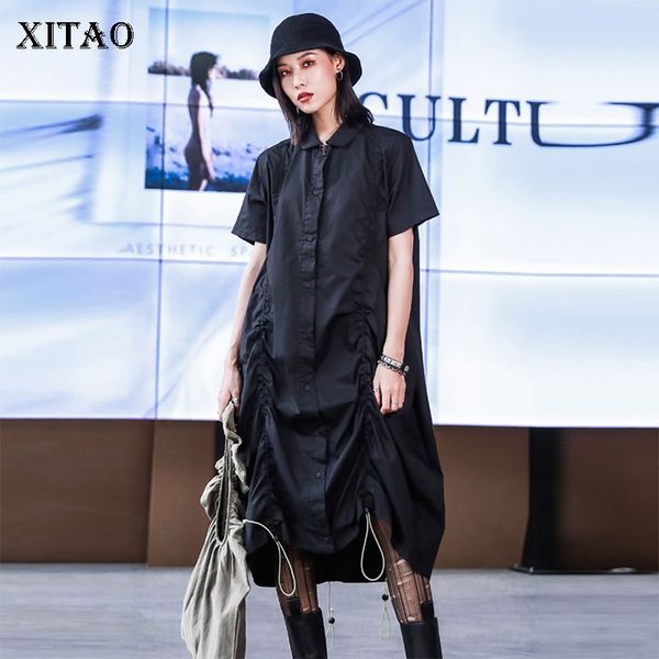 xitao tide fashion drawstring pleated dress women clothes summer loose plus size turn down collar short sleeve dress dzl1143, White
xitao tide fashion drawstring pleated dress women clothes summer loose plus size turn down collar short sleeve dress dzl1143, White