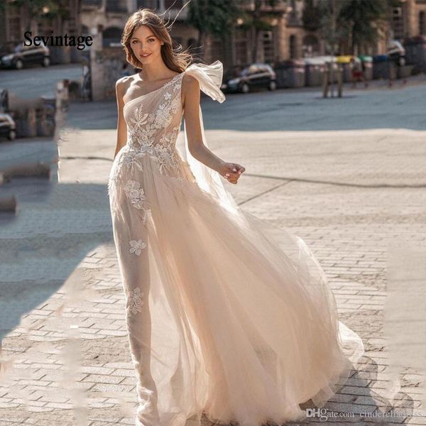 2020 berta bohemian wedding dresses boho lace appliqued wedding gowns one shoulder beach bridal gown vestido de novia, White
2020 berta bohemian wedding dresses boho lace appliqued wedding gowns one shoulder beach bridal gown vestido de novia, White