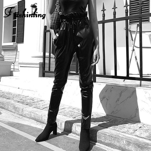 fitshinling gothic drawstring pu pencil pants women ruffles black dark pant female grunge punk high waist trouser fashion sale, Black;white
fitshinling gothic drawstring pu pencil pants women ruffles black dark pant female grunge punk high waist trouser fashion sale, Black;white