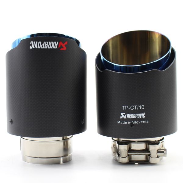 2pcs: inlet 51mm 54mm 57mm 60mm 63mm outlet 101mm universal carbon fiber akrapovic car exhaust tips end pipe muffler blue burnt
2pcs: inlet 51mm 54mm 57mm 60mm 63mm outlet 101mm universal carbon fiber akrapovic car exhaust tips end pipe muffler blue burnt