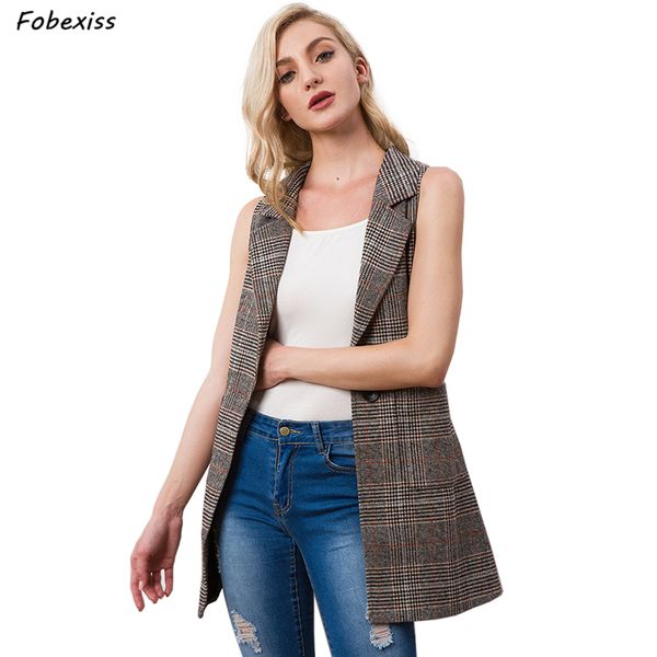 vest women plaid sleeveless blazer woolen long office lady plus size jacket slim elegant waistcoat 2019 autumn casual woman vest, Black;white
vest women plaid sleeveless blazer woolen long office lady plus size jacket slim elegant waistcoat 2019 autumn casual woman vest, Black;white
