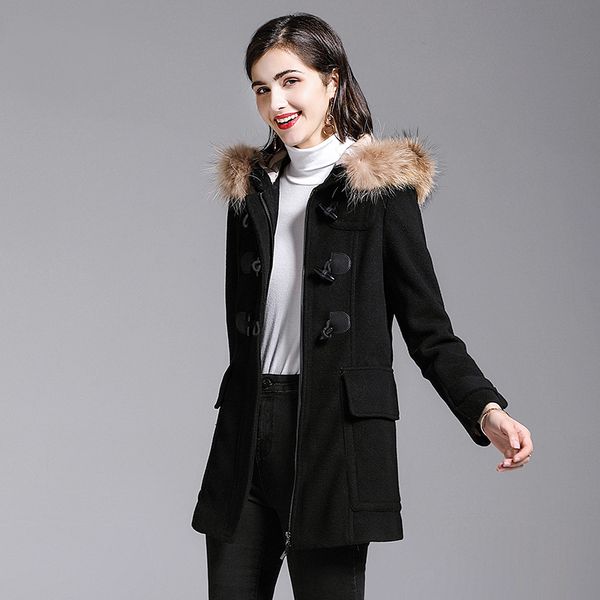 burdully black woolen coat 2019 winter women jacket fashion with fur collar hooded outerwear mid long slim female blends coats
burdully black woolen coat 2019 winter women jacket fashion with fur collar hooded outerwear mid long slim female blends coats