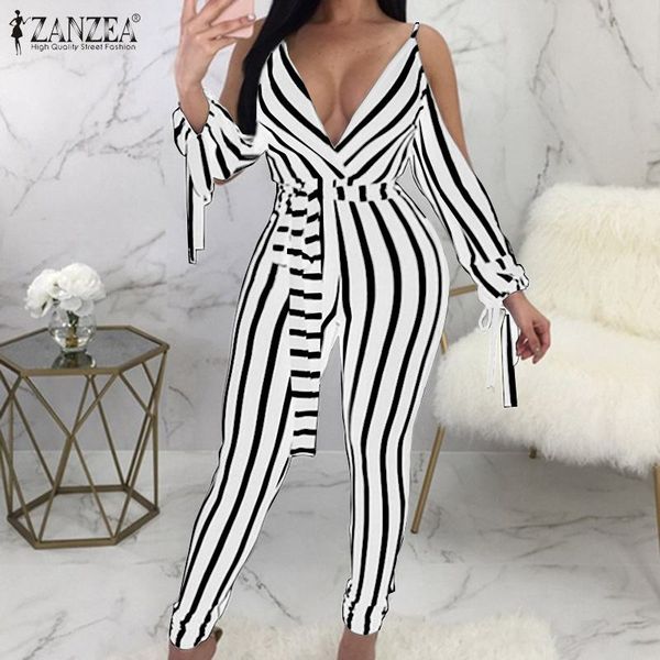 women's jumpsuits & rompers plus size deep v neck 2021 zanzea casual backless summer pants off shoulder playsuits striped 5xl, Black;white
women's jumpsuits & rompers plus size deep v neck 2021 zanzea casual backless summer pants off shoulder playsuits striped 5xl, Black;white