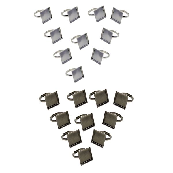 20pcs 16mm square metal blank ring base diy handmade adjustable tools for making personalized jewelry black and silver, Golden;silver
20pcs 16mm square metal blank ring base diy handmade adjustable tools for making personalized jewelry black and silver, Golden;silver