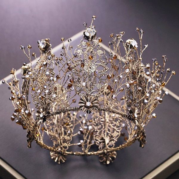 baroque wedding hair accessories rhinestone full round tiara crowns black crystal bridal women girls bridal hair accessories lb, Golden;white
baroque wedding hair accessories rhinestone full round tiara crowns black crystal bridal women girls bridal hair accessories lb, Golden;white