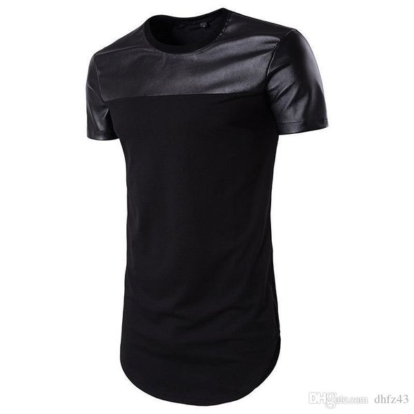 idopy men`s t-shirts long line faux leather hip hop patchwork pu short sleeve extended tees for man, White;black
idopy men`s t-shirts long line faux leather hip hop patchwork pu short sleeve extended tees for man, White;black